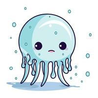 Cute cartoon jellyfish. Vector illustration of a cute jellyfish.