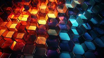 harmonious hexagon delight, digital art illustration, Generative AI photo