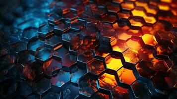 hexagonal harmony, digital art illustration, Generative AI photo