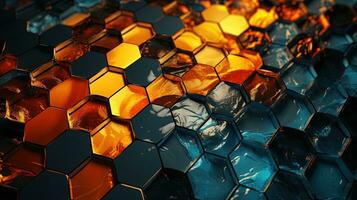 harmonious hexagon delight, digital art illustration, Generative AI photo