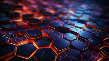hexagonal harmony, digital art illustration, Generative AI photo