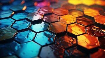 harmonious hexagon delight, digital art illustration, Generative AI photo