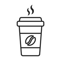Hot coffee cup vector icon. Paper coffee cup icon isolated on white background.