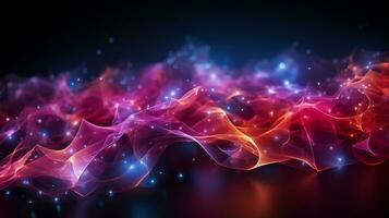 Abstract bright background. Tech wallpaper with neural networks concept. Horizontal format. AI Generated photo