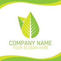 Green Leaf Eco Nature Vegan Logo for Ecology company or Health food Shop vector