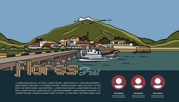 Social Media Post Idea Template with Indonesian illustration of East Nusa Tenggara vector