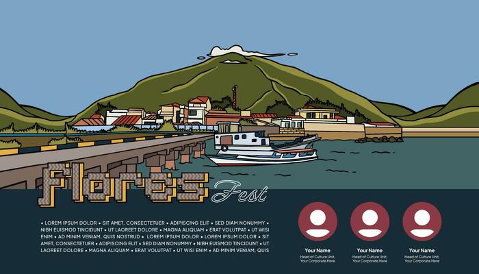 Social Media Post Idea Template with Indonesian illustration of East Nusa Tenggara