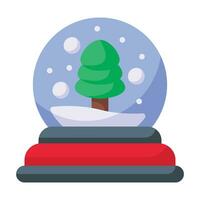 Snow globe flat icon vector