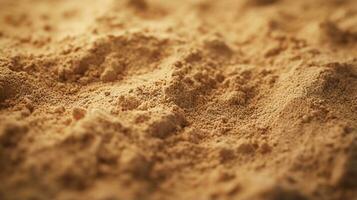 Top view of sandy beach. Background with copy space and visible sand texture Generative AI photo
