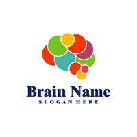 Colorful Brain logo design vector. Creative Brain logo concepts template vector