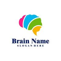 Colorful Brain logo design vector. Creative Brain logo concepts template vector