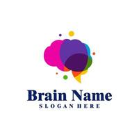 Colorful Brain logo design vector. Creative Brain logo concepts template vector