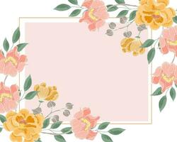 Hand Drawn Orange and Peach Flower Border vector