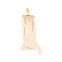 A lit candle. Wax candle Vector illustration