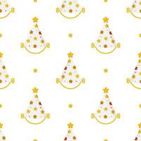 Cute Party hats seamless pattern on white background. vector