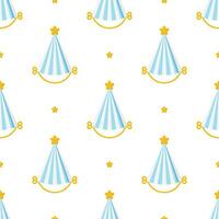 Cute Party hats seamless pattern on white background. vector