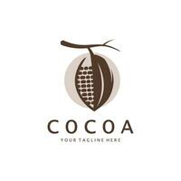 vector cacao plano logo modelo con blanco antecedentes