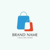 shopping bag logo vector illustration template