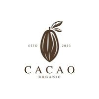 vector cacao plano logo modelo con blanco antecedentes