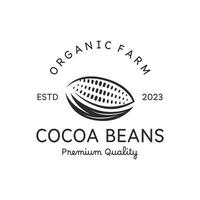 vector cacao plano logo modelo con blanco antecedentes