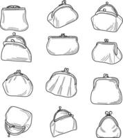 Set Of Purse Outline vector