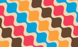 Abstract Colorful Wavy Retro Wallpaper Vector Pattern