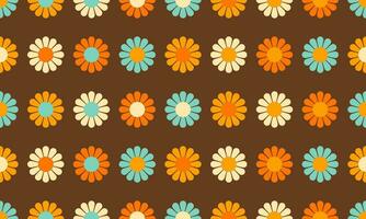 Vintage Dark Flowers Seamless Vector Pattern Wallpaper Background