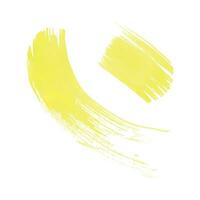 Yellow brush strokes, rich, bright, wide. Hand drawn watercolor illustration. Set of isolated objects on a white background. vector