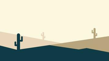 aesthetic flat desert vector illustration with solid color and simple design