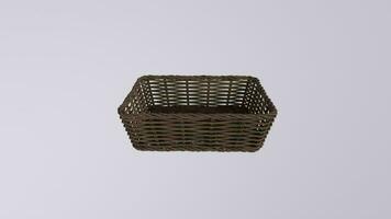 a wicker basket on a white background video