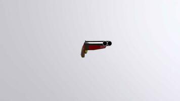 a red and black gun on a white background video