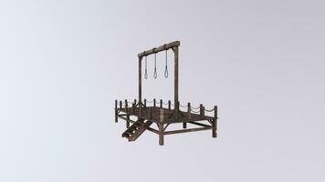 a wooden platform with a rope hanging from it video