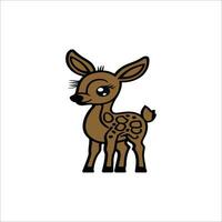 Black and white illustration for coloring animals, cute baby deer vector