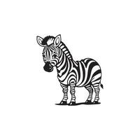 Zebra vector illustration of kids alphabet coloring book page with outlined clip art to color