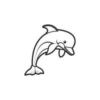 delfín mar animal bosquejo mano dibujado en garabatear vector imagen