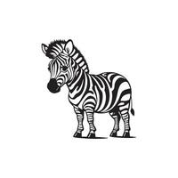 Zebra vector illustration of kids alphabet coloring book page with outlined clip art to color