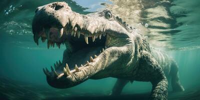 great crocodile underwater photo
