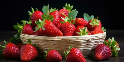a collection very fresh strawberry fruit, Generative AI photo