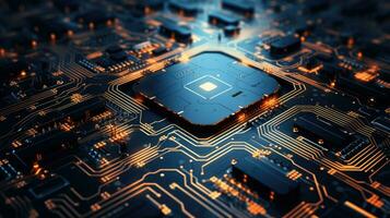 abstract tech background filled with a mesmerizing array of circuitry patterns, AI Generative photo