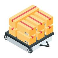 Modern Collection of Delivery Services Isometric Icon vector