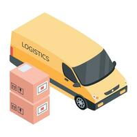 Modern Collection of Delivery Services Isometric Icon vector