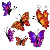 A set of vector butterfly poses featuring a variety of poses with high-quality, sharp vector graphics. Perfect for a range of design projects including fashion, posters, merchandise, and more.