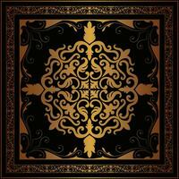 Elegant gold and black carpet pattern vector