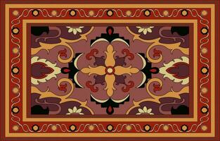 Red carpet, Persian carpet, ethnic motifs. Indigenous people. vector