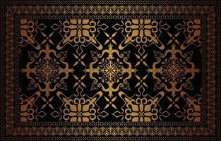 Elegant gold and black carpet pattern vector