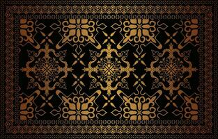 Elegant gold and black carpet pattern vector