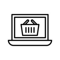 icono de vector de compras en línea