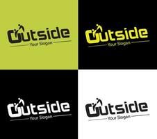 Outside logotype, elements color variation abstract icon. Modern logotype, business template. vector