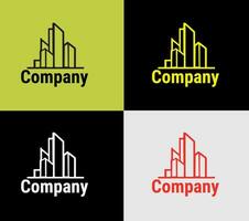 edificio empresa logotipo, elementos color variación resumen icono. moderno logotipo, negocio modelo. vector