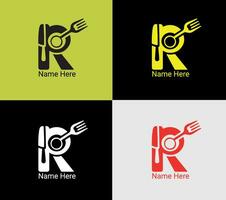 Restaurant company logotype, elements color variation abstract icon. Modern logotype, business template. vector